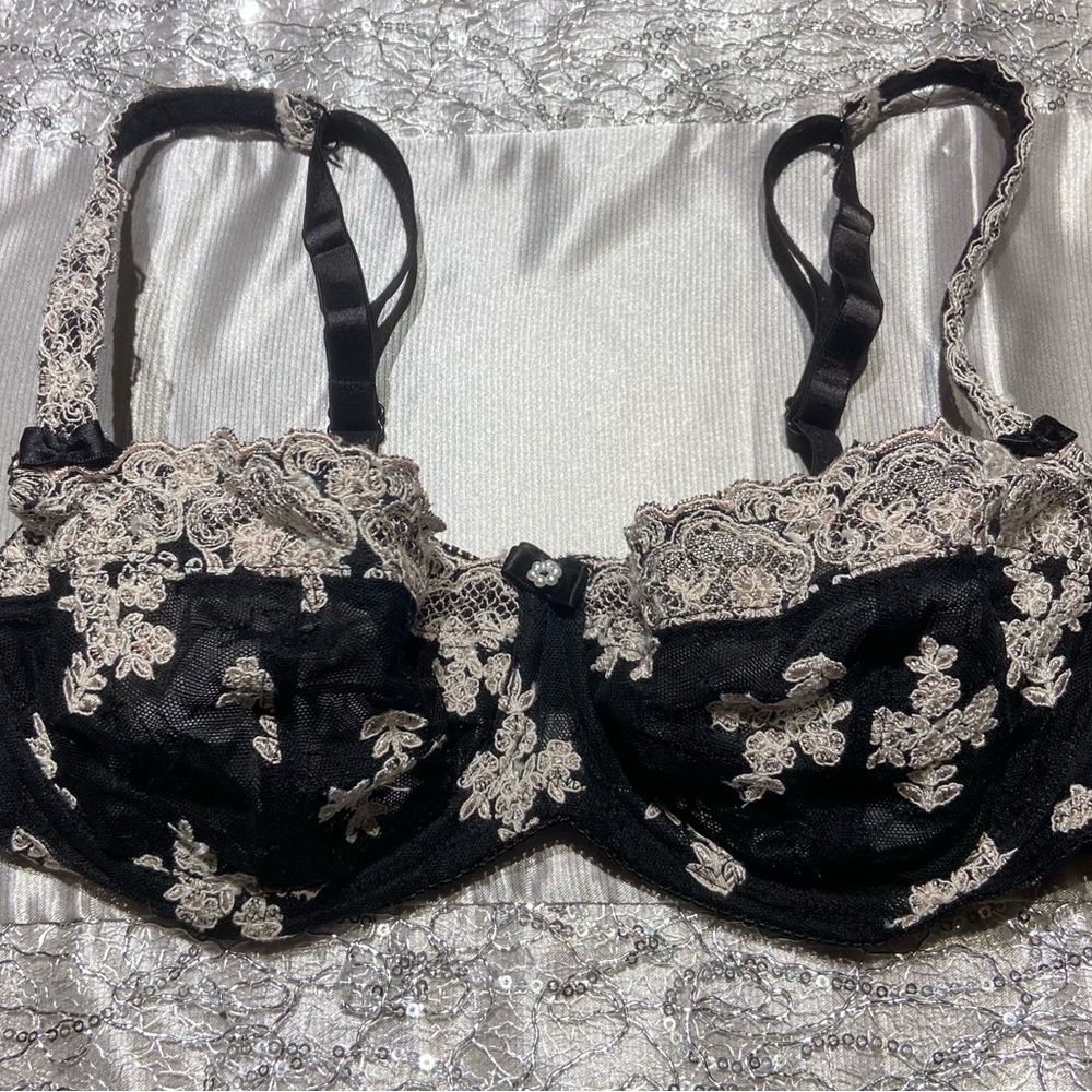 🤍🖤Felina Black and White Lace Balconette Bra with Underwire🖤🤍